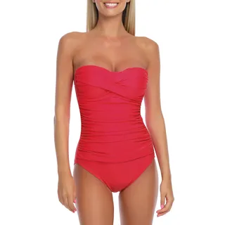 RELLECIGA Damen Klassisch Badeanzug, rot, XL
