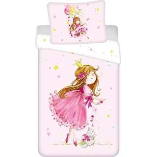 Jerry Fabrics Prinzessin Sternchen- und Ballonmotiv Mehrfarbig 140 x 200 cm + 70 x 90 cm