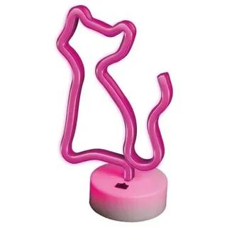Neon auf LED Sockel KATZE Rosen FSNE02 Forever Light BX14408