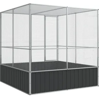 vidaXL Voliere Silbern 211x207x212 cm Stahl - Silber