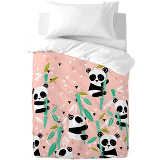 MOSHI MOSHI Bettwäsche Panda Garden rosa/mehrfarbig 100 x 120 cm + 50 x 30 cm