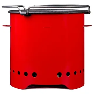 Eco Fire - Tragbarer Pelletgrill "Eco" Mini mit Gusseisenplatte - ROT - Rot