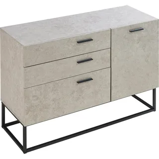 [en.casa] Sideboard Lavangen 75x100x35 cm Betonoptik, hell