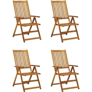 vidaXL Hochlehner Verstellbar 4 Stk. mit Auflagen Massivholz Akazie - Grau