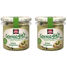 Schwartau Gemüseglück Grünes Grillgemüse, veganer Bio Gemüseaufstrich, 135 g (Packung mit 2)