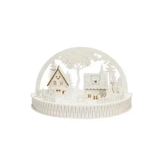 Konstsmide 3280-210 Schwibbogen Haus mit Tieren Warmweiß LED Weiß