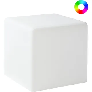 BELIANI Outdoor Lampe LED Weiß Kunststoff IP54 Wasserfest mit Fernbedienung Würfelform Leuchtwürfel Moderne Gartenbeleuchtung Außenleuchte - Weiß
