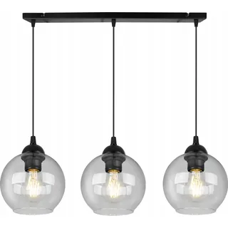 Moderne Elegante Hängelampe Mit Glaskugeln - Schwarz, Transparent, Grau, Gelb