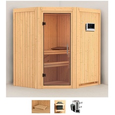 Bild von Sauna »Tomke«, (Set), 3,6-kW-Plug & Play Ofen mit externer Steuerung beige