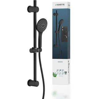 Schütte Raven Duschstange und Handbrause Schwarz 64916