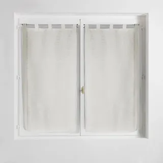 Douceur d'Intérieur Paar gerade Schlaufen, Leineneffekt, Haltona, Polyester, Natur, 160L X 120H cm (1 Panneaux)