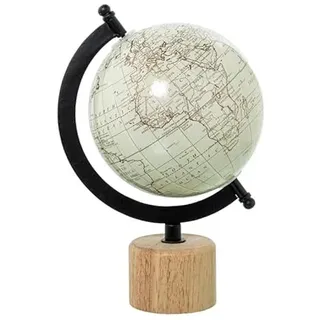 Globus aus Metall, Weiß, 14,5 x 8,5 x 8,5 cm