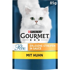 Bild GOURMET Perle Erlesene Streifen Katzenfutter nass, mit Huhn, 26er Pack (26 x 85g)