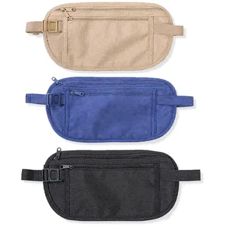COYUN Geldgürtel, 3 Pcs Diebstahlsichere Tasche, Reisetasche, Diebstahlsicherer Gürtel, Sportgürtel, Verstellbarer Gürtel,für Damen und Herren, Reisen, Laufen