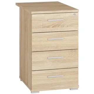 Feldmann-Wohnen Schubladencontainer Optimal Sonoma Eiche hell 46 / 68 / 76cm , Holz , Rechteckig , 46x68x76 cm , Büromöbel, Schreibtischcontainer, Standcontainer