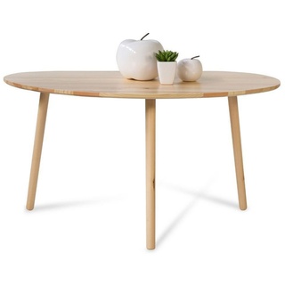 Homestyle4u 1881, Beistelltisch Natur Couchtisch Holztisch Nierentisch Kiefer