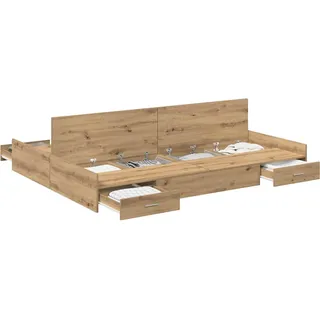 vidaXL Aufbewahrungsbettgestell Artisan-Eiche 140 x 200 cm - Braun