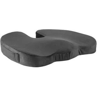 Logilink orthopädisches Sitzkissen mit Handgriff und Memory-Schaumstoff, Hüftausrichtung, Abziehbar und in Waschmaschine waschbar, Farbe: Schwarz