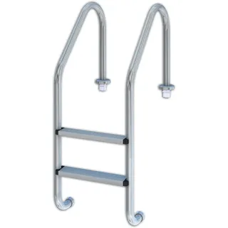 Productos QP - Poolleiter 2 Sprossen, Standardleiter, Edelstahlleiter, mit Ankern und Matten, Leiterbreite 500 mm