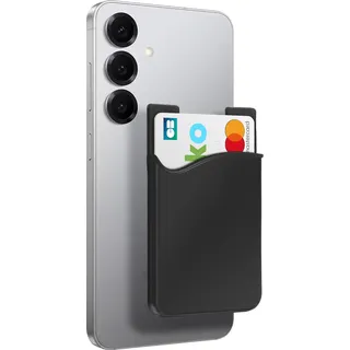 Klebendes Kartenfach, Universal Fach für Smartphones/Tablets – Schwarz - Schwarz