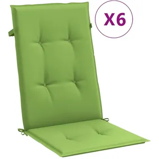 vidaXL Hochlehner-Auflagen 6 Stk. Melange Grün 120x50x4 cm Stoff - Grün