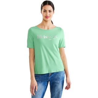 Street One Damen A319254 Kurzarmshirt, Light Brisk Green, 36 EU