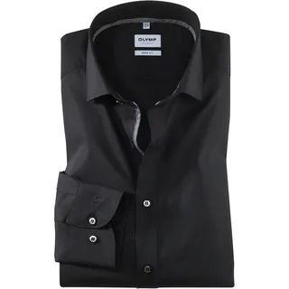 OLYMP Businesshemd »Level Five body fit« mit extralangem Arm, schwarz