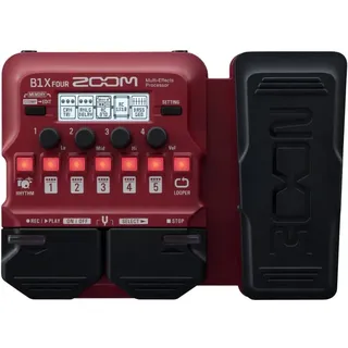 Zoom B1X FOUR Multi-Effekt Expressionspedal für Bass mit Looper, Drum-Machine, 70 Effekten & Stimmgerät
