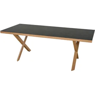 Siena Garden Catania Gartentisch 200 x 90 x 74 cm Grau/Schwarz