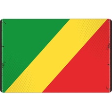 Blechschild Wandschild 20x30 cm Kongo Fahne Flagge