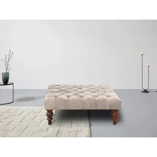 Home Affaire Polsterhocker »Chesterfield«, mit Knopfheftung, auch in Leder beige