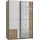 Schwebetürenschrank Emden 135 x 198 x 64 cm Braun/Weiß