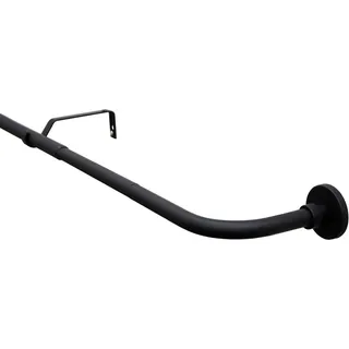 GARDINIA Gardinenstange »Set Lisa 1-Lauf mit Bogen Ø 19 mm« schwarz, Ø:19mm, Metall, Gardinenstangen, Gardinenstange, 1-Lauf mit Bogen,