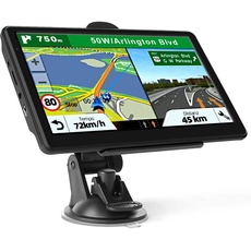 Navigationsgerät für Auto LKW: PKW Touchscreen 7 Zoll 8G 256M Navigation mit Sprachführung POI Blitzerwarnung Lebenslanges kostenloses Kartenupdate für 52 Länder, Schwarz