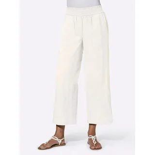Culotte CASUAL LOOKS, Damen, Gr. 36, Normalgrößen, beige (ecru), 55% Leinen, 45% Baumwolle, unifarben, 7/8-Länge, Hosen Culotte