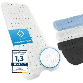 FlipLine Badewannenmatte rutschfest Natura Hautsensitiv [100x40 cm] - Aus TPE - KEIN PVC! - Badematte rutschfest BPA frei maschinenwaschbar - für Kinder und Babys - Antirutschmatte Badewanne