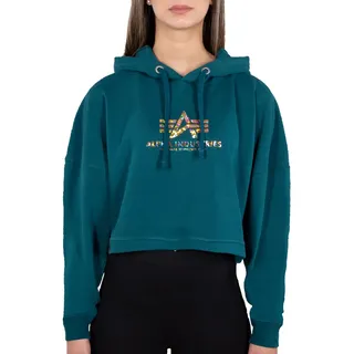 Alpha Industries Basic Hoody COS HOL. Print Wmn Kapuzensweat für Damen Deep Petrol