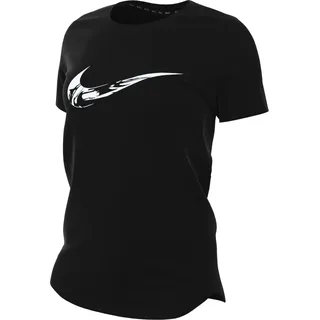Nike Damen One Swoosh Hybrid Dri-Fit SS T-Shirt, Black/White, XL
