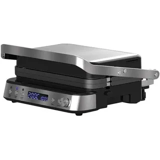 Orava GRILLCHEF3, Schwarz, Edelstahl, Edelstahl, Rechteckig, Tasten, Drehregler, Rost + Blech, 2 Zone(n) - Schwarz, Silber