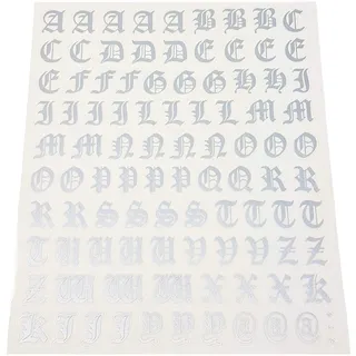 Quattroerre 1210 Kit Buchstaben Aufkleber Gothic Silber