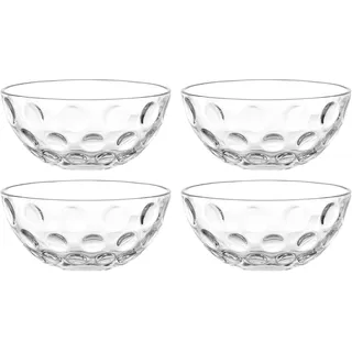 LEONARDO HOME CUCINA OPTIC Schalenset • 4 Stück • Für Dessert, Dips, Beilagen • Vielseitig im Alltag • Stapelbar • Kompakt • Modernes Design für Tisch und Küche • Höhe 4,3 cm • klar • 066351