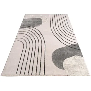 Paco Home Kurzflorteppich 160/230 cm Tuana 216 , Grau , Textil , Rechteckig , 160x230 cm , strapazierfähig, für Fußbodenheizung geeignet , Teppiche und Böden, Teppiche