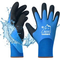 OriStout Arbeitshandschuhe für Herren und Damen, Touchscreen, Wassdichte Handschuhe, Thermohandschuhe Winter, Gartenhandschuhe für kaltes Wetter, Blau, Large