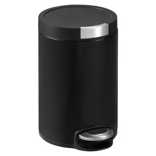EKO - Artistic Treteimer 12 Liter - Stainless steel Plastic - Matt Schwarz - Schwarz