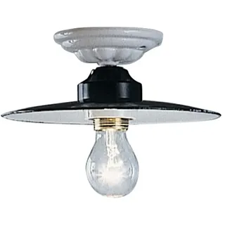 Deckenleuchte Industrial Power Eisen und Keramik Schwarz Durchm. 30Cm 1 Licht E27