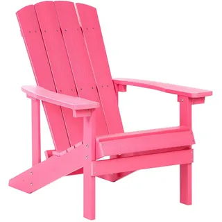Beliani Gartenstuhl Holzwerkstoff Rosa Adirondack , Pink , Kunststoff , 75x88x88 cm , Gartenmöbel, Gartensessel, Gartenstühle