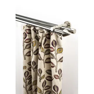 GARESA Vorhangstange 2-läufig Ø 20 mm 140 cm Silber/Weiß
