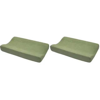 Meyco Baby Wickelauflagenbezug Frottee - 50x70cm - Spannbetttuch Wickelunterlage - 80% Baumwolle - Oeko Tex zertifiziert - kuschelig weich & hautfreundlich - waschbar & trocknergeeignet - Olive Grün