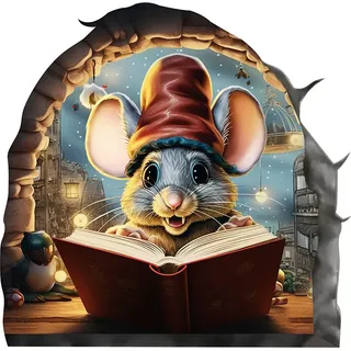 INF Niedliche Maus Wandaufkleber für Schlafzimmer Wohnzimmer Dekoration