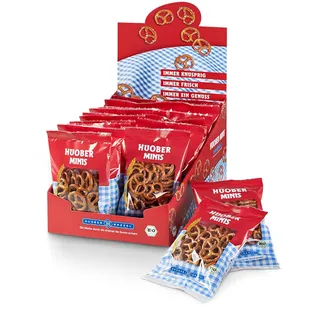 Huober Bio Mini Brezel, kleine Brezelchen im Portionsbeutel, 20 Packungen x 40 g, 800 g